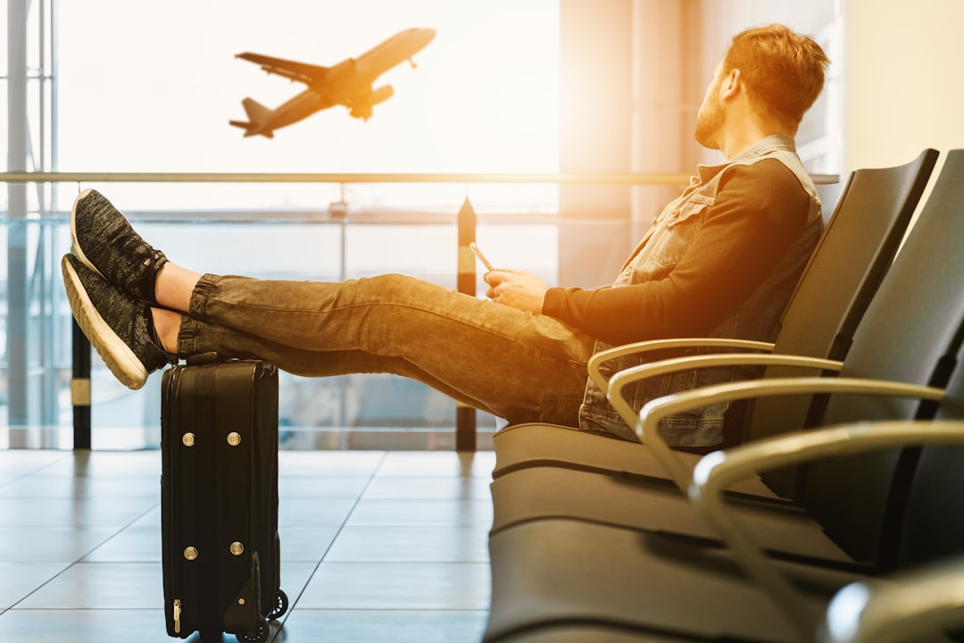 International traveler at an airport